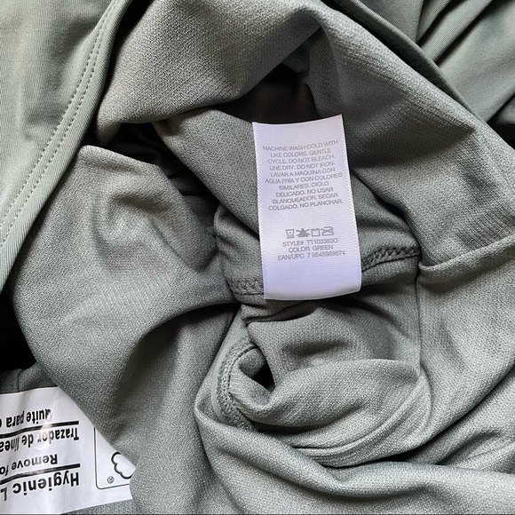 One Piece Bathing Suit Sexy Plunging Neck Tie-Back Swimsuit Olive Green Large - Picture 8 of 10